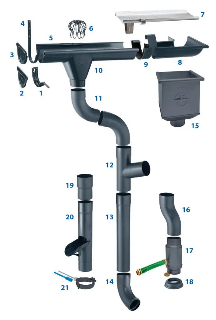 Dachrinne-Dachrinnensystem-RAL7016