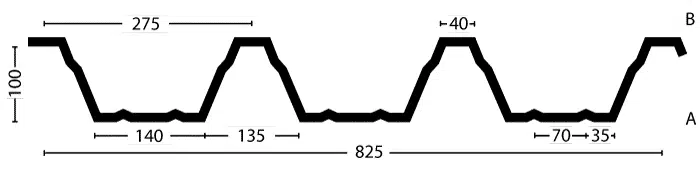 Nordblech 100/275 Querschnitt, Dachprofil