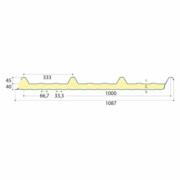 Sandwichpaneele-Dach-Profil-45-333-JIDE-Nordbleche