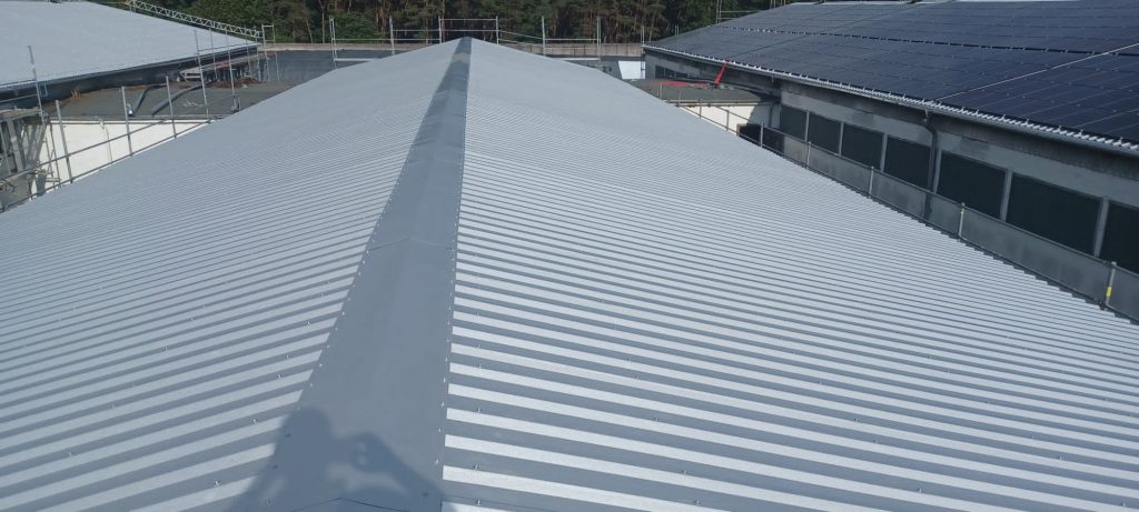 Trapezblechdach Erneuerung, RAL 9010