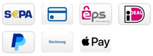 Mögliche Zahlungsmethoden vom Onlineshop der HNB Nordbleche GmbH.